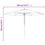 vidaXL Parasol de jardin avec mât en bois bleu azuré 299x240 cm