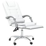 Fauteuil de massage inclinable de bureau informatique étude similicuir blanc 02_0025398