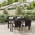 vidaXL Ensemble à manger de jardin coussins 5Pièces Noir Résine tressée