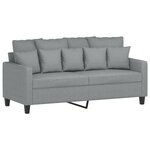 vidaXL Ensemble de canapés 2 Pièces avec coussins Gris clair Tissu
