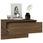 vidaXL Table de chevet murale Chêne marron