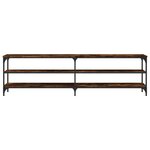 vidaXL Meuble TV chêne fumé 180x30x50 cm bois d'ingénierie et métal