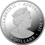 Pièce de monnaie 5 Dollars Australie 2021 1 once argent BE – Veuve noire à dos rouge