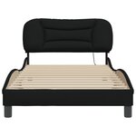 vidaXL Cadre de lit avec lumières LED noir 100x200 cm tissu