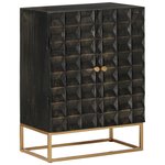 vidaXL Buffet Noir 55x34x75 cm Bois massif de manguier et fer