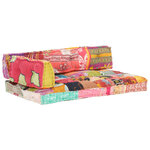 vidaXL Coussin de canapé palette Multicolore Tissu Patchwork