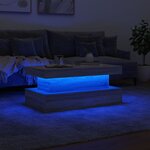 vidaXL Table basse avec lumières LED gris sonoma 90x50x40 cm