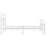 vidaXL Cadre de lit métal avec tête de lit/pied de lit blanc 137x190cm