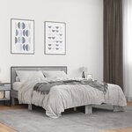 vidaXL Cadre de lit sonoma gris 120x190 cm bois d'ingénierie et métal