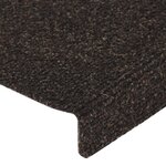 vidaXL Tapis d'escalier 15 Pièces Tissu aiguilleté 65x21x4cm Marron foncé