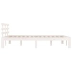 vidaXL Cadre de lit Blanc Bois massif 135x190 cm Double