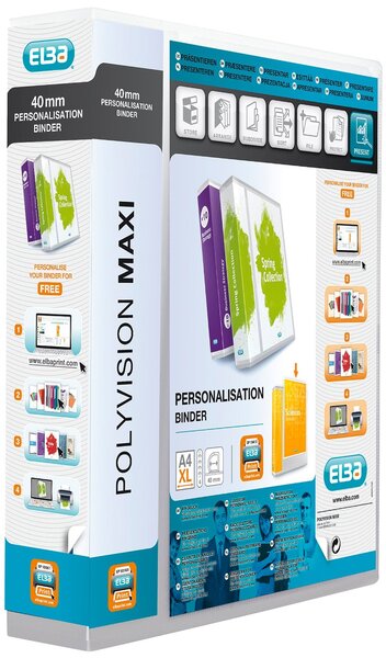 classeur à anneaux POLYVISION Maxi dos de 60 mm ann 40 mm ELBA