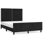 vidaXL Cadre de lit avec tête de lit Noir 140x200 cm Velours