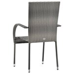 vidaXL Chaises empilables d'extérieur 4 Pièces Gris Résine tressée