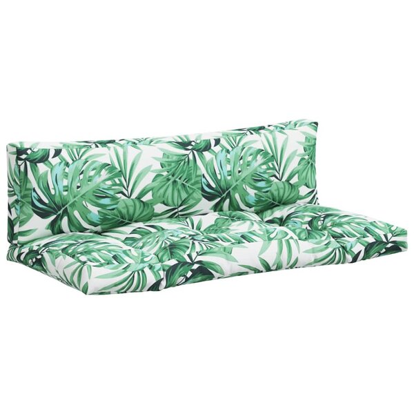 vidaXL Coussins de palette lot de 2 motif de feuilles tissu