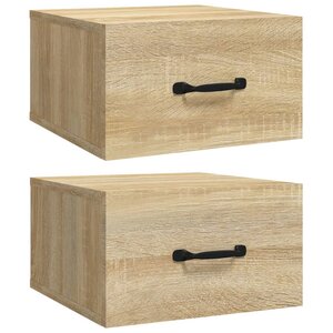 vidaXL Tables de chevet murales 2 Pièces Chêne sonoma 35x35x20 cm
