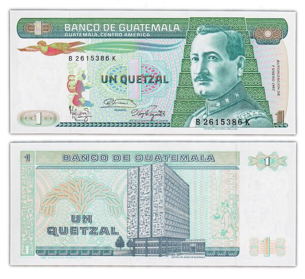 Billet de Collection 1 quetzal 1987 Guatemala - Neuf - P66