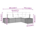 vidaXL Ensemble de canapé de jardin 4 pièces avec coussins beige en rotin synthétique