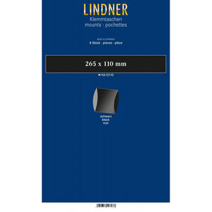 Bandes double soudure 265 x 110 mm pour blocs carnets de timbres. Fond - Noir