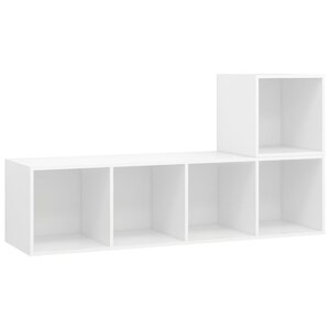 vidaXL Ensemble de meuble TV 2 Pièces Blanc Aggloméré