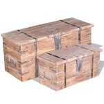 vidaXL Ensemble de deux coffres de rangement Bois d'Acacia