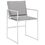 vidaXL Chaises de jardin avec coussins lot de 4 blanc acier/textilène