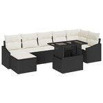 vidaXL Ensemble de canapés de jardin 8 pièces avec coussins en poly rattan