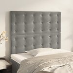 vidaXL Têtes de lit 2 Pièces Gris clair 90x5x78/88 cm Velours