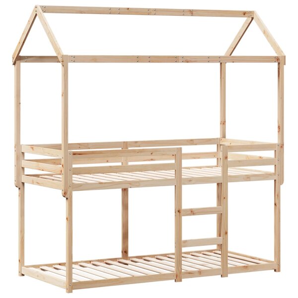 vidaXL Lit superposé avec toit 80x200 cm bois de pin massif