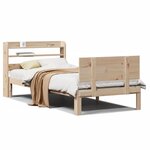 vidaXL Cadre de lit avec tête de lit 90x200 cm bois de pin massif