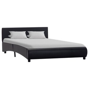 vidaXL Cadre de lit Noir Similicuir 140x200 cm