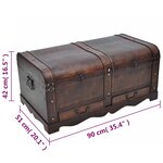 Vidaxl coffre de rangement bois marron 90 x 51 x 42 cm