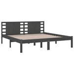vidaXL Cadre de lit Gris Bois de pin massif 200x200 cm