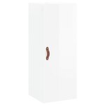 vidaXL Buffet haut Blanc brillant 34 5x34x180 cm Bois d'ingénierie