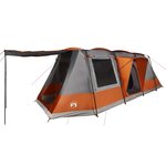 vidaXL Tente de camping tunnel 4 personnes gris et orange imperméable