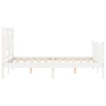 vidaXL Cadre de lit avec tête de lit blanc 140x190 cm bois massif