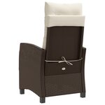 vidaXL Chaises inclinables de jardin lot de 2 et coussins marron rotin