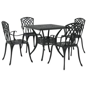 Ensemble de jardin 5 pièces vidaXL en alu noir