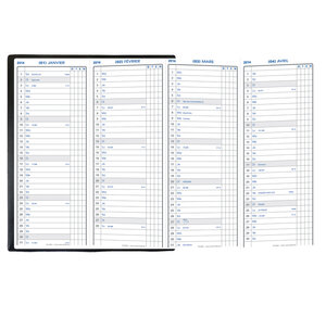 Agenda ANOSLIM + Répert. Couv Plast Grainée noir 7 x 20 cm QUOVADIS