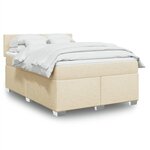 vidaXL Sommier à lattes de lit avec matelas Crème 140x190 cm Tissu