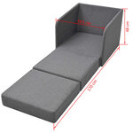 vidaXL Fauteuil convertible gris clair tissu