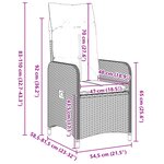 vidaXL Ensemble de salle à manger de jardin 5 pièces avec coussins gris poly rotin
