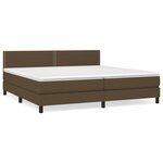 vidaXL Sommier à lattes de lit avec matelas Marron foncé 200x200 cm