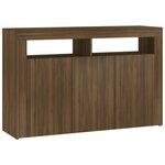 vidaXL Buffet avec lumières LED chêne marron 115 5x30x75 cm