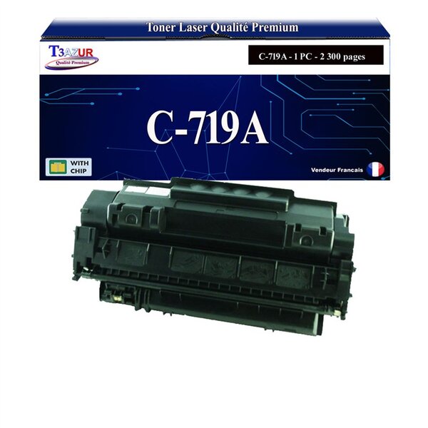 T3AZUR - Toner compatible avec Canon 719A pour Canon MF-5840DN MF-5880DN MF-5940DN Noir - 2 300p