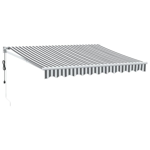 vidaXL Auvent rétractable anthracite/blanc 3x2 5 m tissu et aluminium