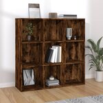 vidaXL Armoire à livres chêne fumé 98x29x97 5 cm