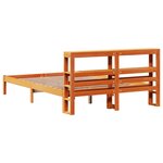 vidaXL Cadre de lit avec tête de lit cire marron 120x190cm bois de pin