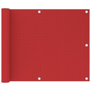 vidaXL Écran de balcon Rouge 75x500 cm PEHD