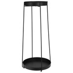 H&S Collection Support de pot de fleurs 2 Pièces métal noir